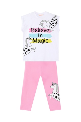 Believe in Magic Kız Çocuk Yazlık T-Shirt Tayt Takım