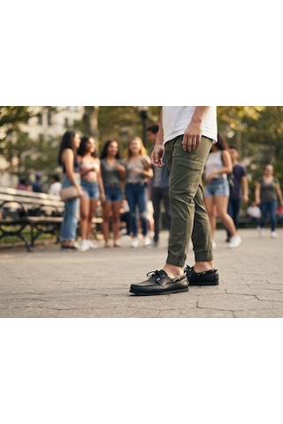 Growish Gd0131 Hakiki Yumuşak Deri Yandan Halkalı Deri Bağcıklı Makosen Küçük Büyük Numara Düz Siyah Moda Günlük Ayakkabı Ayakkabı Mat Siyah