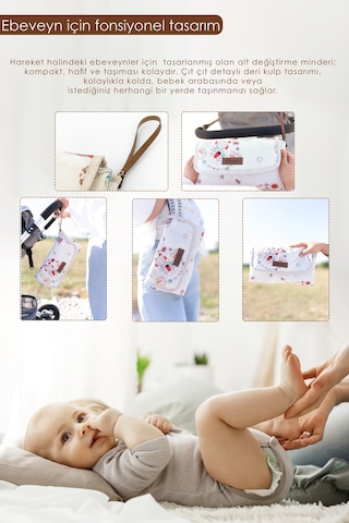 Mordesign Bebek Çanta Alt Açma Minderi, Alt Değiştirme Pedi, Taşınabilir Bakım Çantası, Animal Seri,