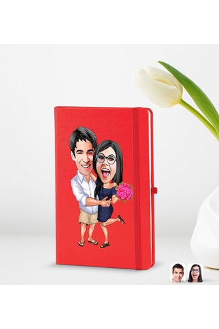Bk Gift Kişiye Özel Sevgililer Karikatürlü 2 Li Defter Seti, Sevgiliye Hediye, Sevgililer Günü Hediyesi, Doğum Günü Hediyesi-3 Çok Renkli