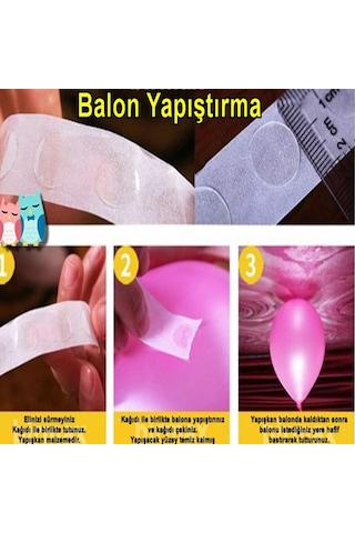 100 Ad Balon Yapışkanı. Balon Stickere. Çift Taraflı Bant