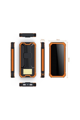 Novahub 20000mah Güneş Enerjili Şarj Cihazı, Çift Usb, Led Fener, Dış Mekan Kullanımı İçin Mükemmel