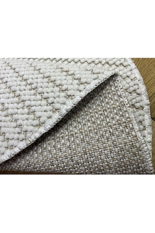 3 Lü Banyo Paspası Oval Bukle Halı Beyaz 60x100 60x60 40x60 Beyaz