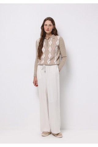 Colins Regular Fit Polo Yaka Baskılı Kadın Bej Kazak Cl1077282 Q1.v1 Beı Bej