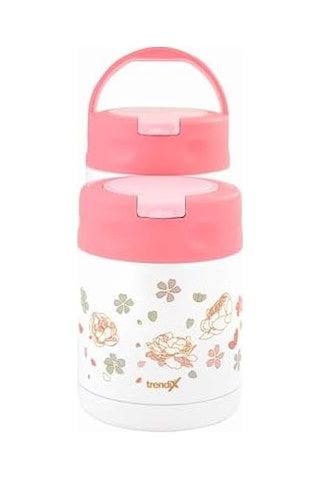 Çelik İçli Termos 500 Ml Pembe Çelik Kaşık İle Tx-6129 .