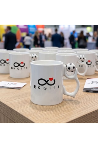 Bk Kurumsal Promosyon Logolu Futbol Toplu Beyaz Kupa Bardak 10 Adet Logo Baskılı