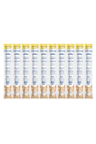 Gimcat Sticks Somon & Alabalıklı Ödül Çubukları 50 G 10'lu Gimcat Sticks Somon & Alabalıklı Ödül Çubukları 50 G 10'lu