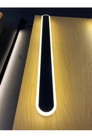 Ilgaz Aydınlatma 58 Cm 18w Dekoratif Stıck Aplik 3000k Sarı Işık Elektrik Bağlantısı Gerektirir Modern Şık Led Aplik Siyah