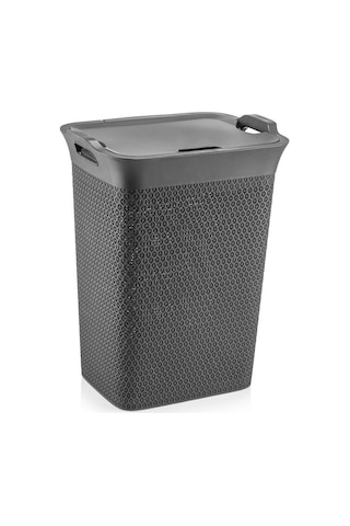 Omnipazar Sy-4630 Plastik Safir Kirli Çamaşır Sepeti 55 Lt Antrasit Antrasit
