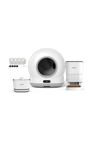 Xenon Smart Akıllı Otomatik Kedi Tuvaleti Paslanmaz Çelik Kaseli Mama Kabı Bataryalı Su Pınarı Ve Filtre 4'lü Pet Seti