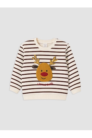 LC Waikiki Lcw Baby Kahverengi Yılbaşı Temalı Erkek Bebek Takım Brown Strıped