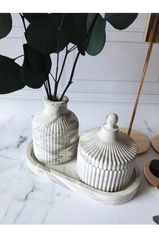 Cre Art Kuru Çiçek Vazosu Dekoratif Ev İç Tasarımı Seti 154801063 Siyah