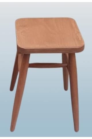 Tabure 90380 Kayın Ayak Güçlendirilmiş Bağlantı Papel Oturum Ceviz Renk El Yapım