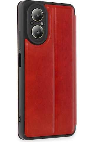 Gld-spt- Newface Realme 12 Lite Kılıf Flip Cover - Kırmızı
