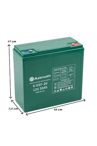 Azimuth 12v 20 Ah Amper Elektrikli Bisiklet Aküsü