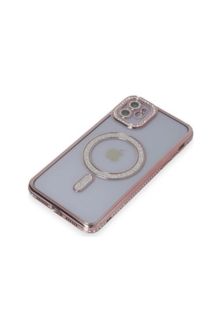 Mey İthalat Apple iPhone Uyumlu - 11 Kılıf Joke Simli Magneticsafe Kılıf - Pembe Diğer