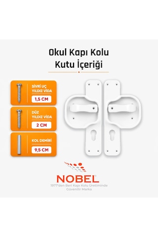 Okul Kapı Kolu Kreş, Anaokulu Ve Sınıf Kapıları İçin Çocuk Korumalı Emniyetli Dayanıklı Plastik Kapı Kolu - Beyaz