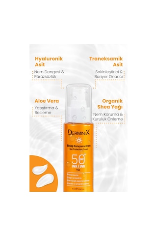Derminix Yüksek Koruma Yüz İçin Güneş Kremi SPF50+ 75 ML