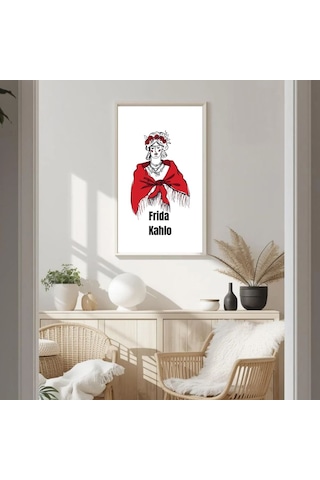 Besay Frida Kahlo Tarzı Kadın Figürlü Duvar Poster-modern Sanat Estetik Dekoratif A2 Çerçevesiz