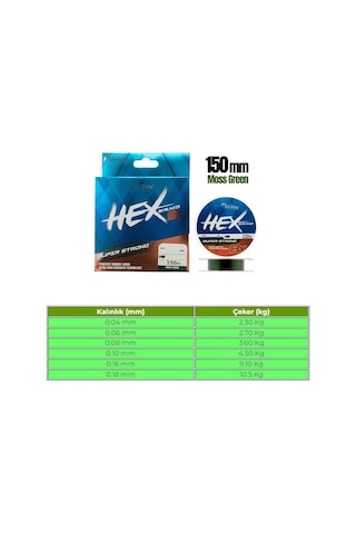 Fujin Hex 8x 150mt. Moss Green Pe Line-9234