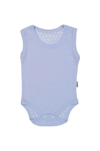 Yağmur Giyim %100 Pamuk Jakarlı Çıtçıtlı Bebe Zıbın 1-9 Ay Mavi 7088-m
