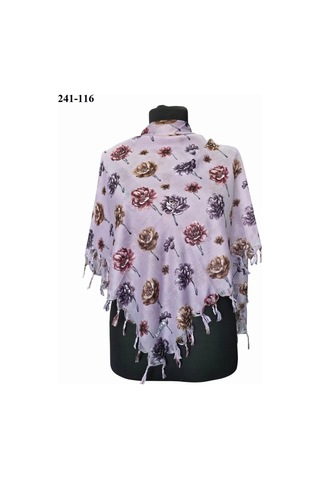 Dolce Cotton Desenli Sökme Boncuklu Eşarp 241-116 Çok Renkli