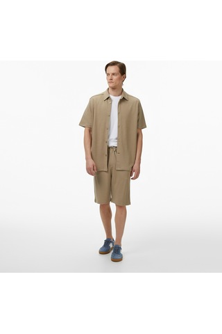 Nautica Erkek Bej Regular Fit Kısa Kollu Gömlekdüzw55521t