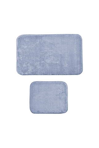 Elart Banyo Paspas Takımı 2li kaydırmaz tabanlı peluş doly mavi Mavi