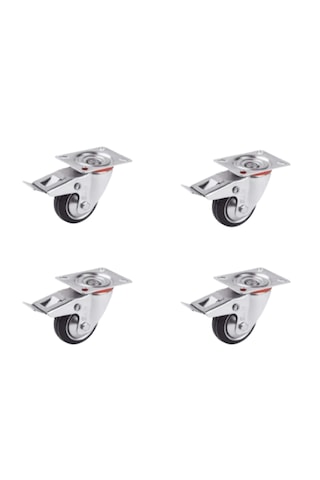 Hts 613 Bağlantılı 125mm Galv. Kaplama Metal Frenli Teker 4 Ad.