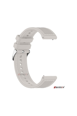 Sneezy Huawei Watch Gt4 46mm İle Uyumlu 22mm Dikiş Desenli Dokuma Silikon Kordon