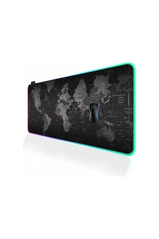 Polham Rgb Işıklı Mouse Pad, 14 Işık Modlu Kaymaz Tabanlı Kauçuk Kumaş Mouse Pad, 300 800