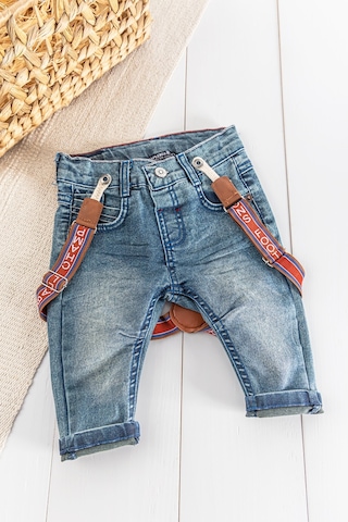 Baby Denim Kumaş Askılı Erkek Bebek Kot Pantolon 001