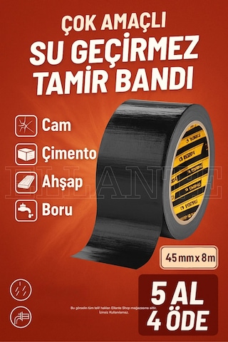 Suya Dayanıklı Tamir Bandı Çadır Bant 48x8 Mt Yüksek Kalite Bant 6 Adet