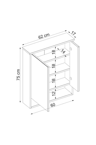 Banos Banyo Kulpsuz 2 Kapaklı Beyaz Mdf 62Cm Aynalı Banyo Üst Dlp Atlantik Çam - Beyaz