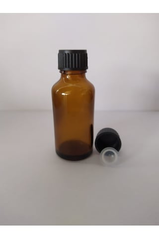 10Ml Cam Amber Şişe Düz Kapak Kör Tıpalı