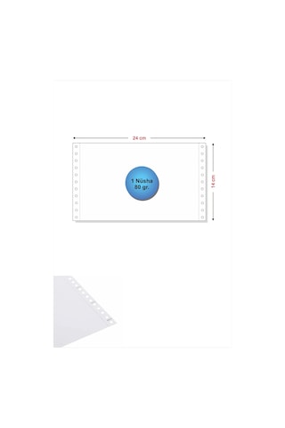 5,5x24 Kantar Fişi 80 Gr. 3000 Adet , Beyaz Otokopili Sürekli Form 5,5x24 Cm