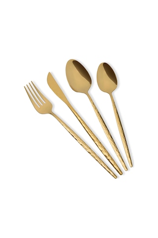 The Mia Shiny Çatal Kaşık Bıçak Takımı Gold 24 Parça Gold