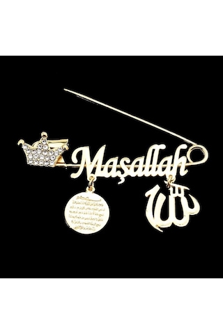 Sahiaksesuar Maşallah Yazılı Bebek Yaka Iğnesi 22