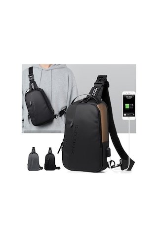 Sones Weıxıer X313 Erkek Göğüs Çantası Crossbody Rahat Küçük Çanta Omuz Çantası Harici Usb Bağlantı Noktası