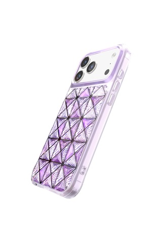 İphone 18 Pro Max Uyumlu Kılıf 3d Buz Blok Desenli Zore Paris Kairo Tpu Kapak Mor