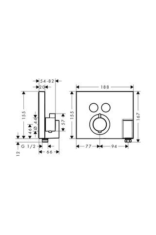 Hansgrohe Showerselect Ankastre Termostat 2 Çıkışlı Banyo Bataryası Krom