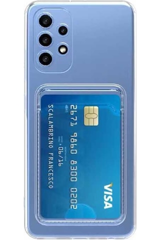 Ekılıf - Samsung Galaxy A52 Uyumlu Kılıf Kartlıklı Şeffaf Setra Clear Silikon Kapak - Şeffaf