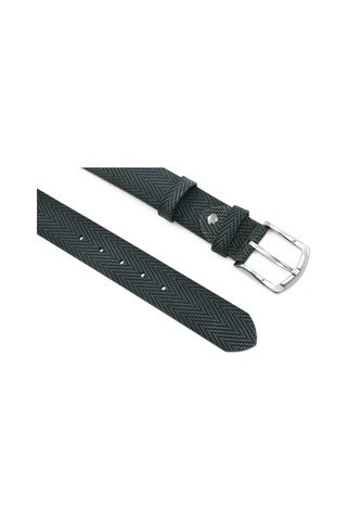 Nappa Hakiki Baskı Deri 4,00 Cm Spor Erkek Kemer - Tuna Kmr121 Siyah