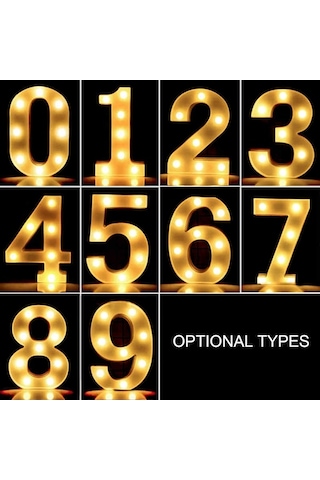 Pazly Led'ler Numaraları Işık Ampullerle Ayakta Burcu Gece Renkli L5699-8 Diğer Ürün Diğer