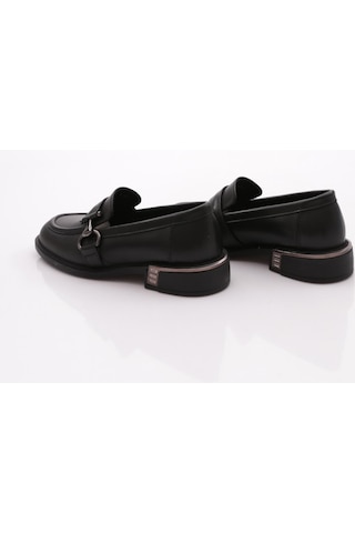 Dgn 26076 Kadın Loafer Ayakkabı Siyah Analin
