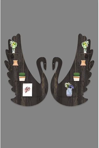 Kuğu Duvar Rafı Ahşap "8 Raflı Duvar Dekerasyonu" Mobilya