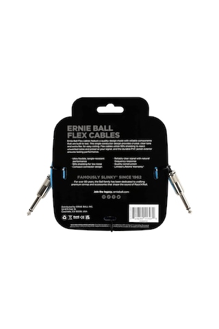 Ernie Ball Flex Alet Kablosu Düz/düz 10ft - Mavi