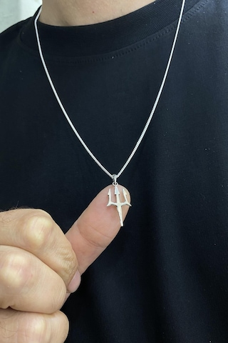 Gümüş Poseidon Mızrak Gurmet Zincirli Kolye Uc555e663 Altın - Gümüş
