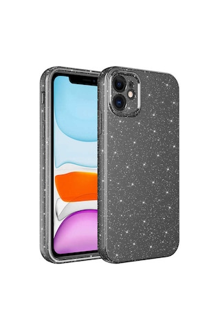 Apple İphone 12 Kılıf Kamera Korumalı Simli Lüks Koton Kapak