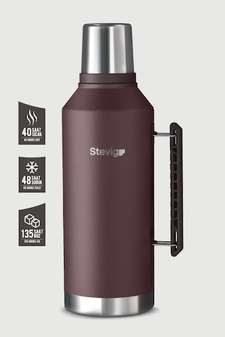 Stevig 1 Camper Klasik Kulplu Sızdırmaz Çelik Termos 2.2 Lt Dark Plum St-262 Bordo